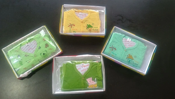 Baby Cotton Triple Set Clothes - Green, 0