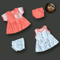 Baby Frock | Front Open | Pack Of 2 - Sky