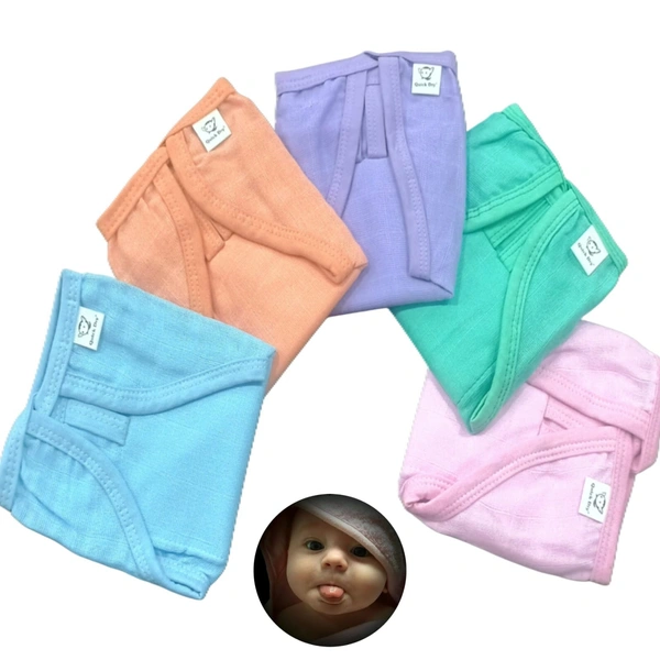 Baby Washable Diaper | Pack of 5 - 0-1 Years