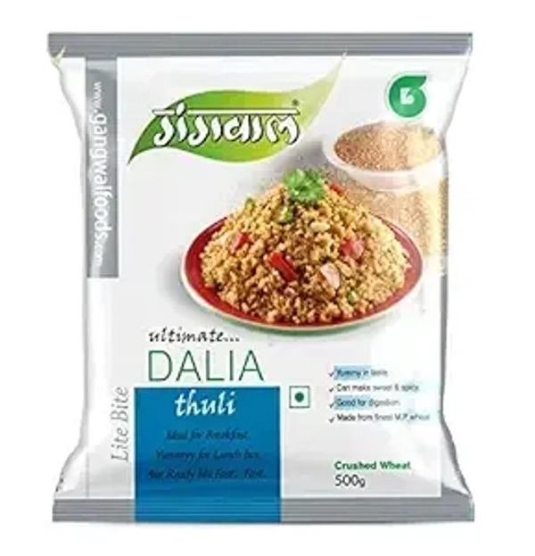 Gangwal Daliya 500 GM | Thuli | Broken Wheat Gehu Dalia | Crushed Wheat Healthy and light Breakfast - 500 Gm