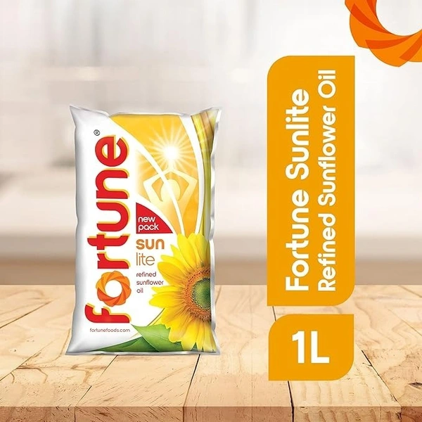 Fortune Sunlite Refined Sunflower Oil, 1L - 1 Ltr