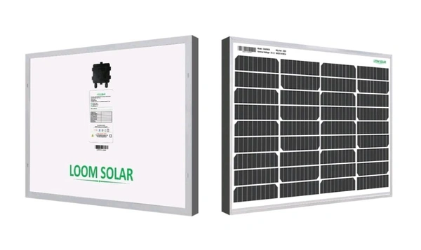 Loom Solar Panel 55 watt - 12 volt Mono Perc - Black, 430×665×35, 3Kg