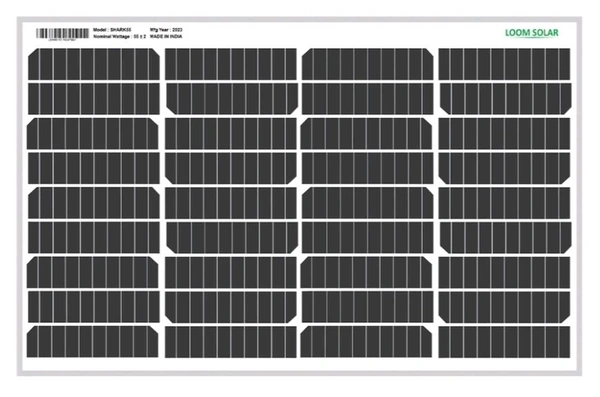 Loom Solar Panel 55 watt - 12 volt Mono Perc - Black, 430×665×35, 3Kg