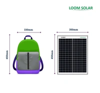 Loom Solar Panel 20 watt - 12 volt for Small Battery Charging - Black, 450×350×22mm, 1.7Kg
