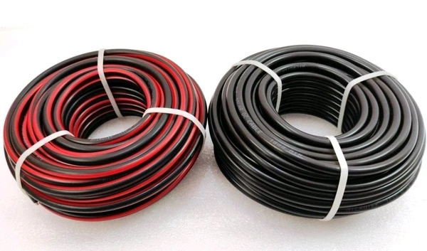 MICROTEK Microtek Solar DC Cable XLPO TUV Protected 6 sq.mm 10 Meter (10m Red, 10m Black) - BLACK&RED, 4Kg, 20×20×4Cm