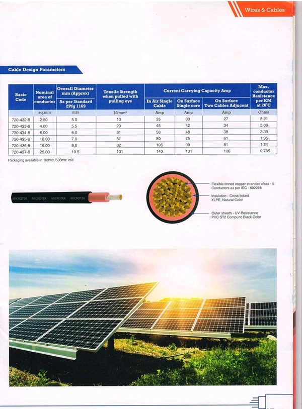 MICROTEK Microtek Solar DC Cable XLPO TUV Protected 6 sq.mm 10 Meter (10m Red, 10m Black) - BLACK&RED, 4Kg, 20×20×4Cm