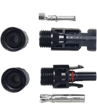 MC4 Wire Connector for Solar Panels (Set of 1 Pair) - Black, 6×4×2, 12g