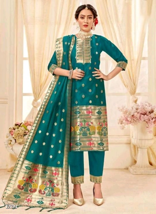 Paithani Banarasi Suit - L, Black
