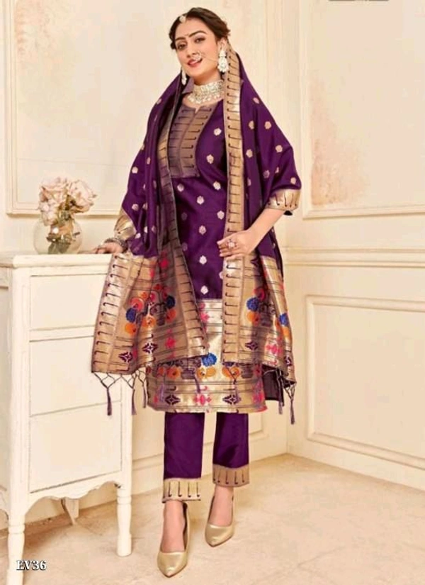 Paithani Banarasi Suit - L, Black