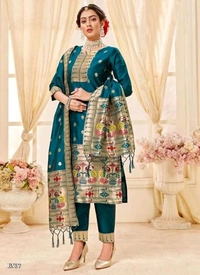 Paithani Banarasi Suit - L, Black