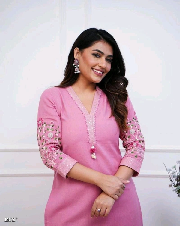 Royal Work Kurti With Pant - XXL, Royal Blue
