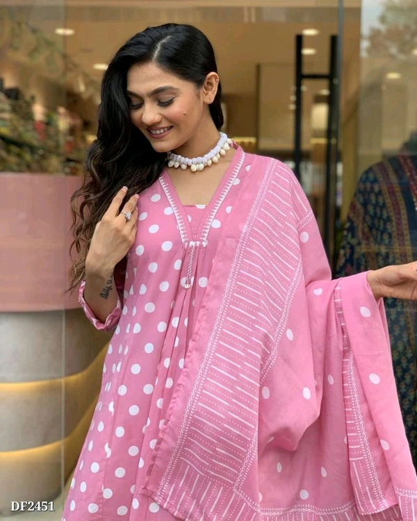 Royal Pink Cotton Suit - XL