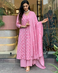 Royal Pink Cotton Suit - XL