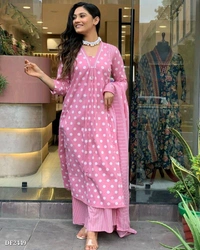 Royal Pink Cotton Suit - XXL