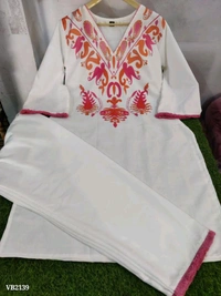 Premium Cotton Kurti With Pant - M