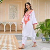 Premium Cotton Kurti With Pant - L
