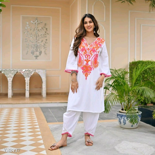 Premium Cotton Kurti With Pant - XXL