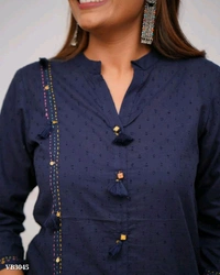 Classy Cotton Kurti With Pant - L, Yellow