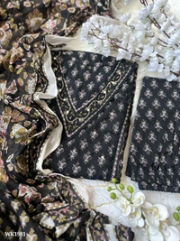 Floral Dress Set - S, Black Mehendi
