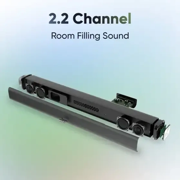 Mivi Fort S60 with 2 inBuilt Subwoofers, 3EQ Modes, Remote Ctrl 60 W Bluetooth Soundbar (Black, 2.2 Channel) - 60W