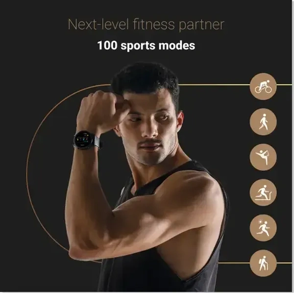 Noise Evolve 3 1.43" AMOLED Always-On Display with Bluetooth Calling, Metallic Design Smartwatch (Carbon Black Strap, Regular) - Black