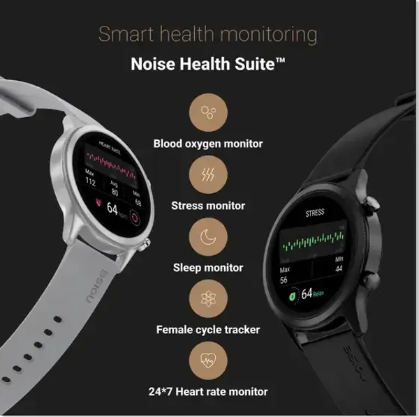 Noise Evolve 3 1.43" AMOLED Always-On Display with Bluetooth Calling, Metallic Design Smartwatch (Carbon Black Strap, Regular) - Black