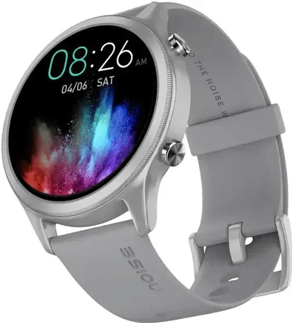 Noise Evolve 3 1.43" AMOLED Always-On Display with Bluetooth Calling, Metallic Design Smartwatch (Silver Grey Strap, Regular) - White