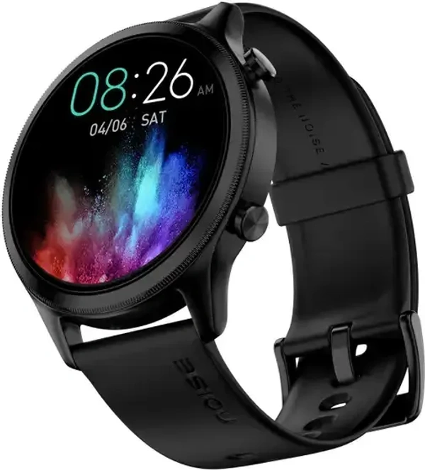 Noise Evolve 3 1.43" AMOLED Always-On Display with Bluetooth Calling, Metallic Design Smartwatch (Carbon Black Strap, Regular) - Black