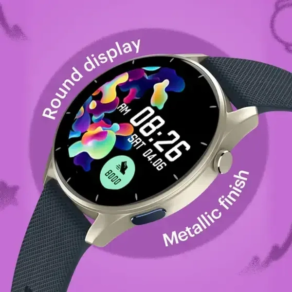 Noise Crew 1.38 Round Display with Bluetooth Calling, Metallic finish, IP68 Rating Smartwatch (Midnight Blue Strap, Regular) - Blue