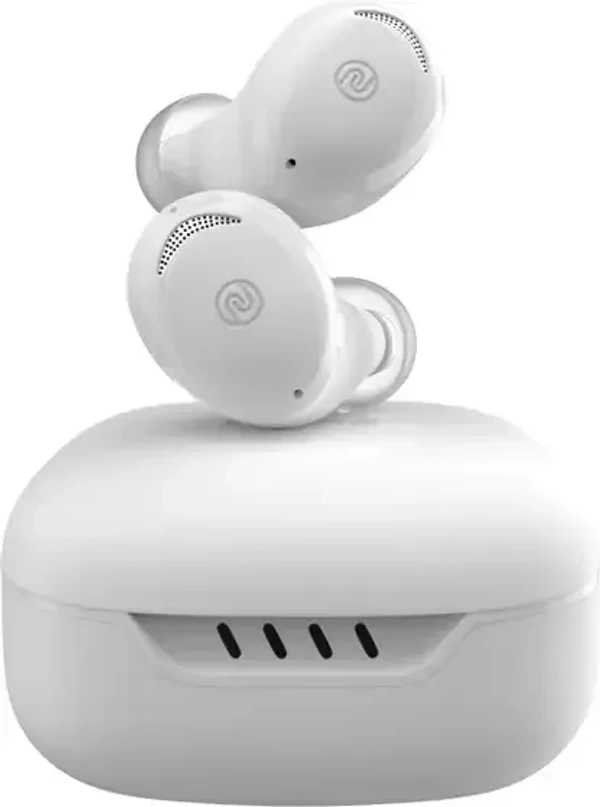 Noise Buds Trance with 45 Hrs Playtime, Low Latency (up to 40ms), HyperSync, and IPX5 Bluetooth (Jet Black, True Wireless) - White