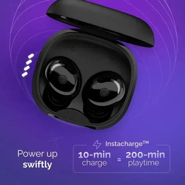 Noise Buds Trance with 45 Hrs Playtime, Low Latency (up to 40ms), HyperSync, and IPX5 Bluetooth (Jet Black, True Wireless) - Black
