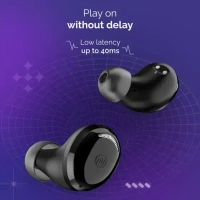 Noise Buds Trance with 45 Hrs Playtime, Low Latency (up to 40ms), HyperSync, and IPX5 Bluetooth (Jet Black, True Wireless) - Black