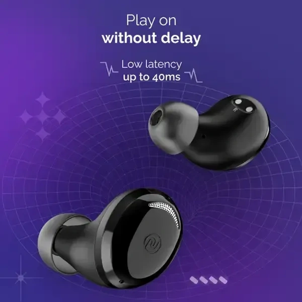 Noise Buds Trance with 45 Hrs Playtime, Low Latency (up to 40ms), HyperSync, and IPX5 Bluetooth (Jet Black, True Wireless) - Black