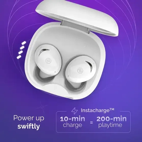 Noise Buds Trance with 45 Hrs Playtime, Low Latency (up to 40ms), HyperSync, and IPX5 Bluetooth (Jet Black, True Wireless) - White