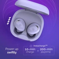 Noise Buds Trance with 45 Hrs Playtime, Low Latency (up to 40ms), HyperSync, and IPX5 Bluetooth (Jet Black, True Wireless) - Purple
