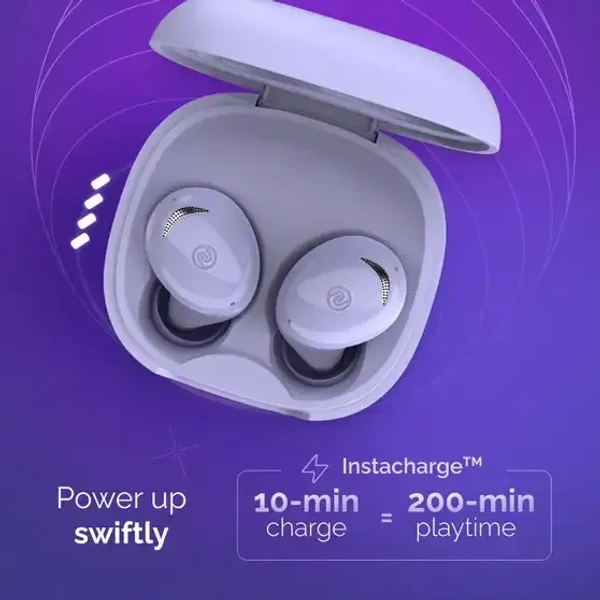 Noise Buds Trance with 45 Hrs Playtime, Low Latency (up to 40ms), HyperSync, and IPX5 Bluetooth (Jet Black, True Wireless) - Purple