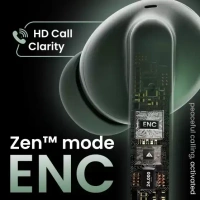 Boult W20 with Zen ENC Mic, 35H Battery Life, Low Latency Gaming, Made in India, 5.3v Bluetooth (Glacier Blue, True Wireless) - Green Kelp