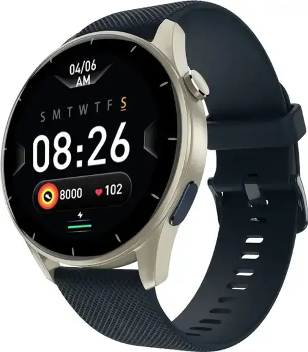 Noise Crew 1.38 Round Display with Bluetooth Calling, Metallic finish, IP68 Rating Smartwatch (Midnight Blue Strap, Regular) - Blue