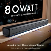 Mivi Fort S80 with 2 inBuilt Subwoofers, 3EQ Modes, Remote Ctrl 80 W Bluetooth Soundbar (Black, 2.2 Channel) - 80W