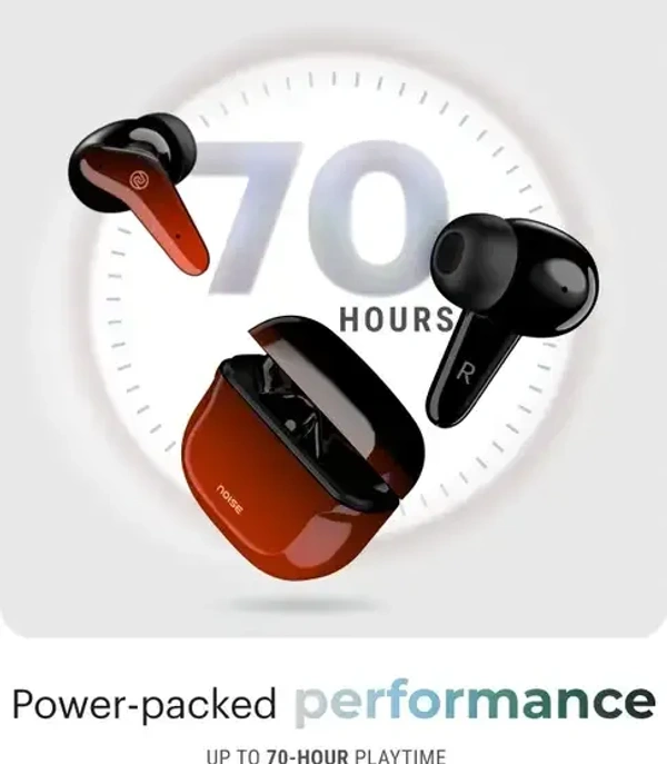 Noise Buds VS102 Pro with ANC (25dB), 70 Hours Playtime, and ENC with Quad Mic Bluetooth (Blazing Red, True Wireless) - Red