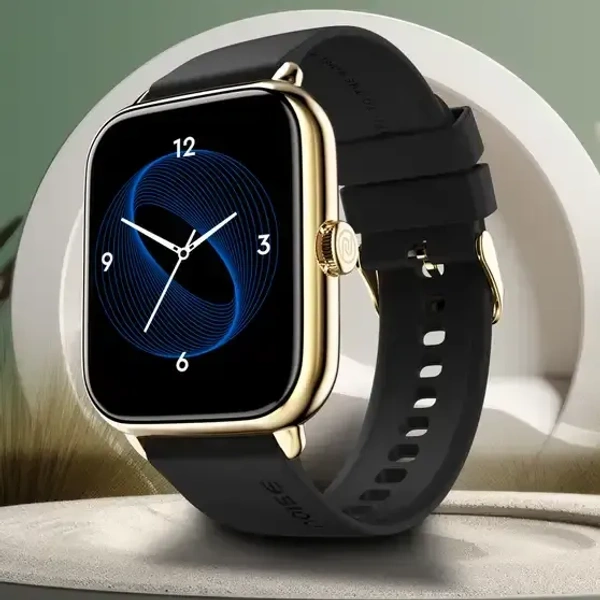 Noise Icon 3 1.91" Display with Bluetooth Calling, Metallic finish & Voice Assistant Smartwatch (Midnight Gold Strap, Regular)