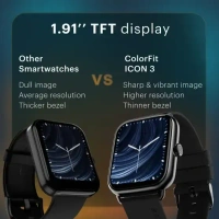 Noise Icon 3 1.91" Display with Bluetooth Calling, Metallic finish & Voice Assistant Smartwatch (Midnight Gold Strap, Regular)