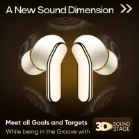 Mivi Duopods I6, 55Hrs PT, HD Call, Fast Charging, 3D Sound, 9EQ Modes App Supp, IPX4 Bluetooth (Black, True Wireless) - Raffia