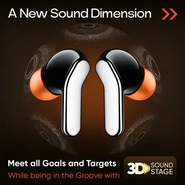 Mivi Duopods I6, 55Hrs PT, HD Call, Fast Charging, 3D Sound, 9EQ Modes App Supp, IPX4 Bluetooth (Black, True Wireless) - Tundora