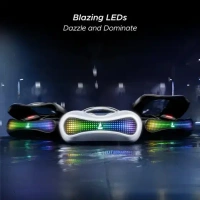 boAt Airdopes Drift with Beast Mode, Blazing LEDs, 40 HRS Playback & ENx Technology Bluetooth Gaming (White Sabre, True Wireless) - White