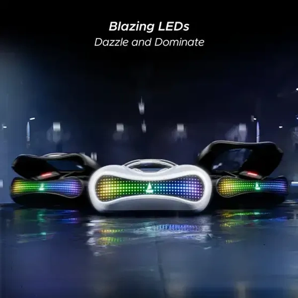 boAt Airdopes Drift with Beast Mode, Blazing LEDs, 40 HRS Playback & ENx Technology Bluetooth Gaming (White Sabre, True Wireless) - White