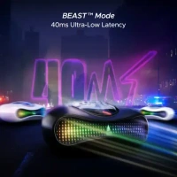 boAt Airdopes Drift with Beast Mode, Blazing LEDs, 40 HRS Playback & ENx Technology Bluetooth (Black Sabre, True Wireless) - Black