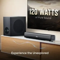 Mivi Fort H120 Soundbar, 120 Watts, 2.1 Channel, Multi-Input and EQ Modes, BT v5.1 120 W Bluetooth Soundbar (Black, 5.1 Channel)