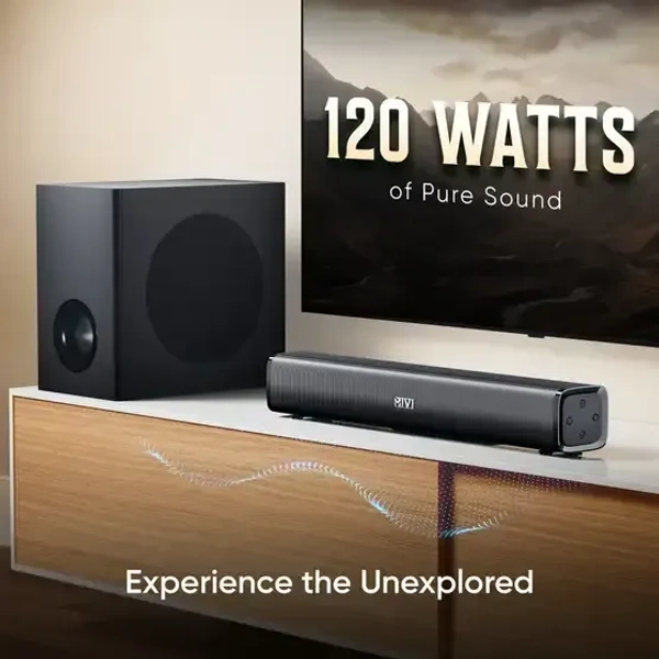Mivi Fort H120 Soundbar, 120 Watts, 2.1 Channel, Multi-Input and EQ Modes, BT v5.1 120 W Bluetooth Soundbar (Black, 5.1 Channel)