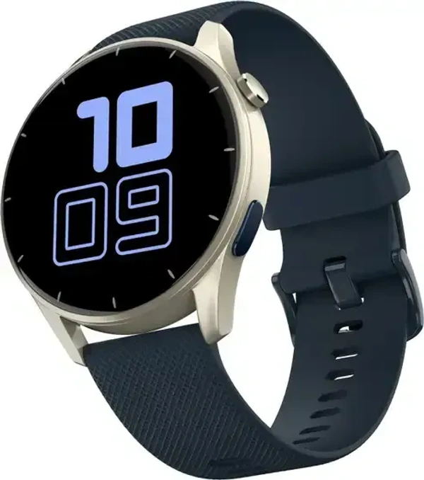 Noise Crew 1.38 Round Display with Bluetooth Calling, Metallic finish, IP68 Rating Smartwatch (Midnight Blue Strap, Regular) - Blue